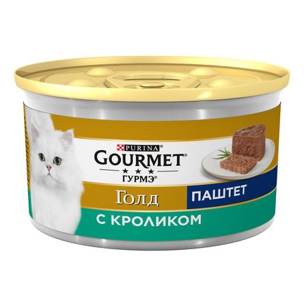 Влажный корм Gourmet Голд Паштет для кошек, с кроликом, Банка – интернет-магазин Ле’Муррр